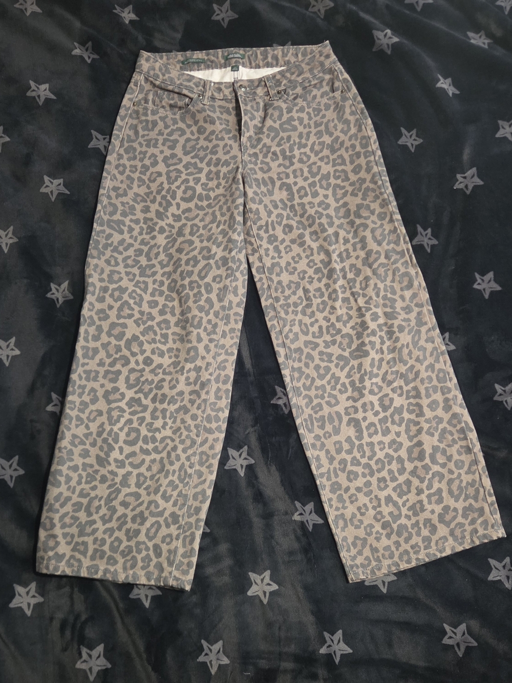 Wild Fable Low Rise Baggy Leopard Print Jeans